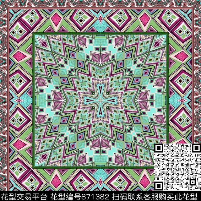 宫廷风波西米亚巴洛克传统印花华亿平台下载（图片编号: 871382） - 瓦栏（Walan）