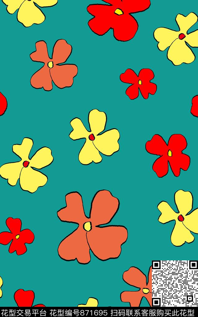 花卉小碎花乱花数码印花华亿平台下载（图片编号: 871695） - 瓦栏（Walan）