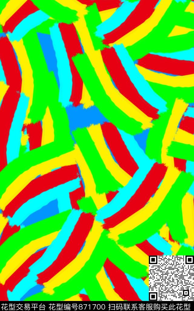 条子曲线条纹数码印花华亿平台下载（图片编号: 871700） - 瓦栏（Walan）