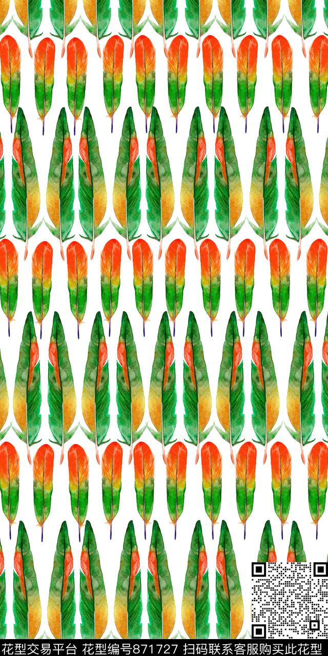 洋阳---动物纹水彩羽毛丝绸真丝传统印花华亿平台下载（图片编号: 871727） - 瓦栏（Walan）
