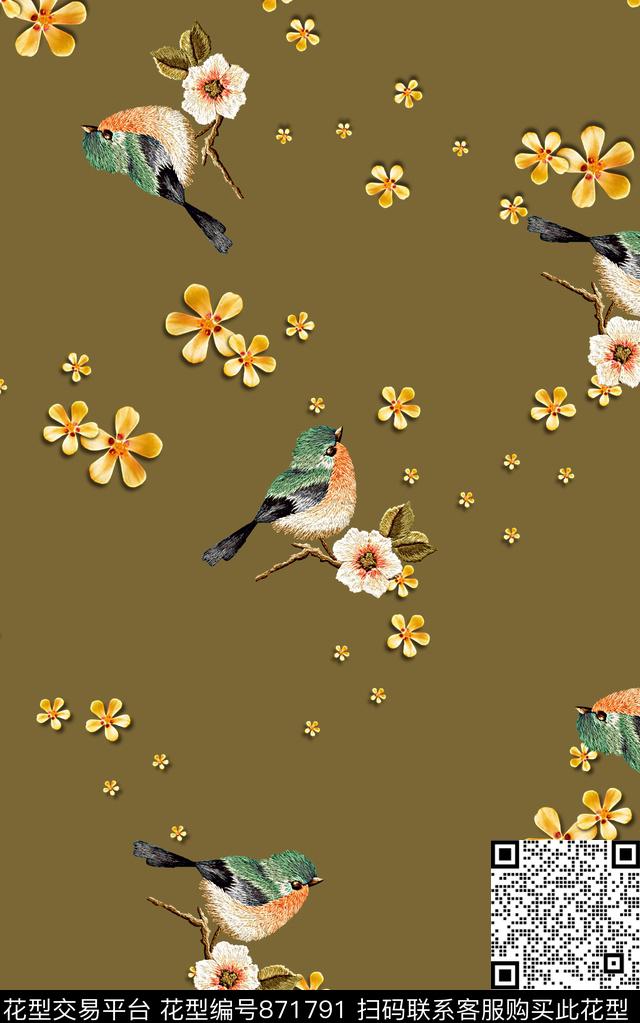 春夏清爽雪纺真丝棉丝巾布料泳装童趣印花抽象手绘水彩画植物纹理花卉数码印花时尚潮流女装裙子彩绘纹理印花数码印花华亿平台下载（图片编号: 871791） - 瓦栏（Walan）