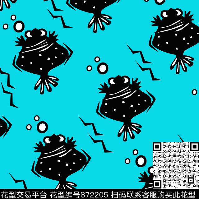 卡通风格时尚写意鱼类传统印花华亿平台下载（图片编号: 872205） - 瓦栏（Walan）