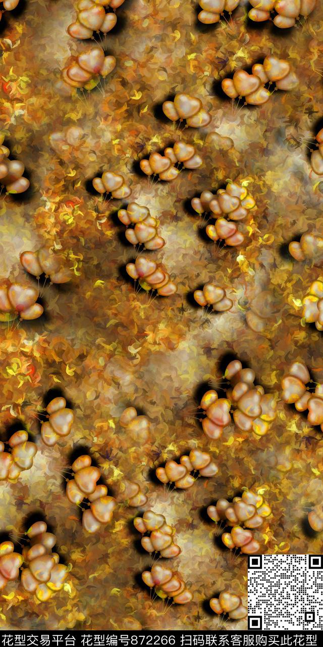 牡丹乱花小碎花数码印花华亿平台下载（图片编号: 872266） - 瓦栏（Walan）
