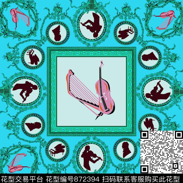 民族风青舞-丝巾17-秋冬传统印花华亿平台下载（图片编号: 872394） - 瓦栏（Walan）