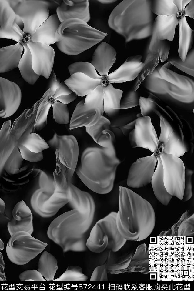 猩红女装花卉数码印花华亿平台下载（图片编号: 872441） - 瓦栏（Walan）