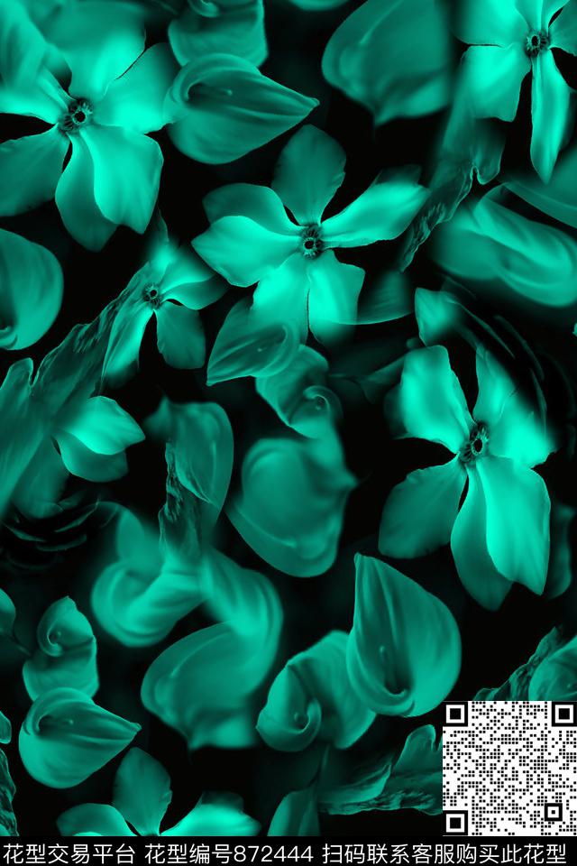 猩红女装花卉数码印花华亿平台下载（图片编号: 872444） - 瓦栏（Walan）