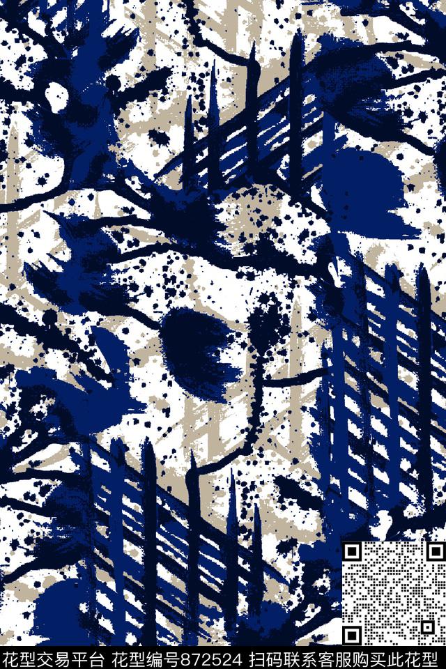 抽象纹理向何男装夹克华亿平台传统印花华亿平台下载（图片编号: 872524） - 瓦栏（Walan）