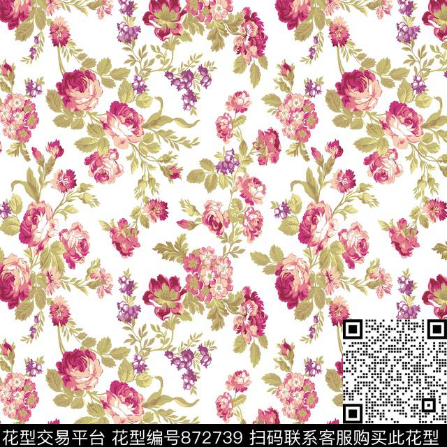 黑底大花立体传统印花华亿平台下载（图片编号: 872739） - 瓦栏（Walan）