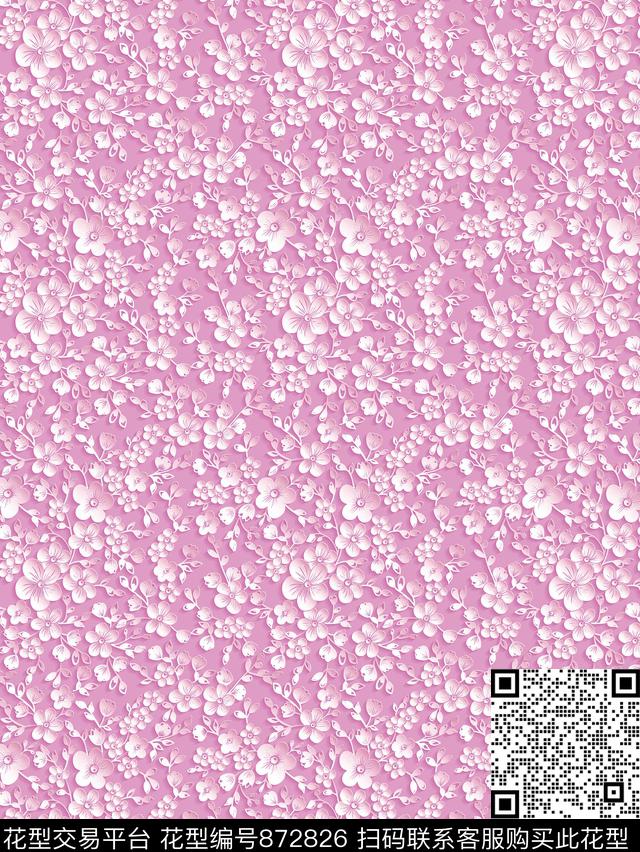 小碎花花卉清新数码印花华亿平台下载（图片编号: 872826） - 瓦栏（Walan）