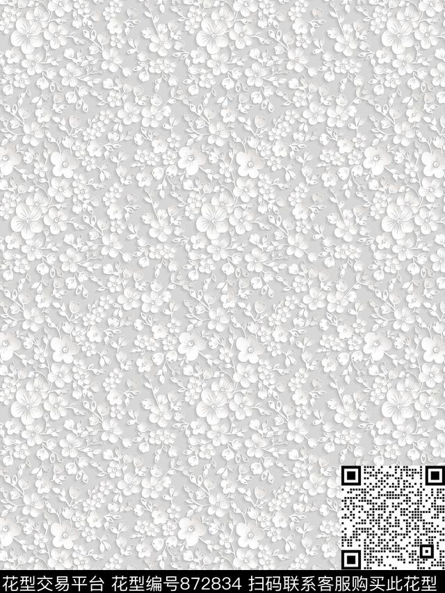 小碎花花卉清新数码印花华亿平台下载（图片编号: 872834） - 瓦栏（Walan）