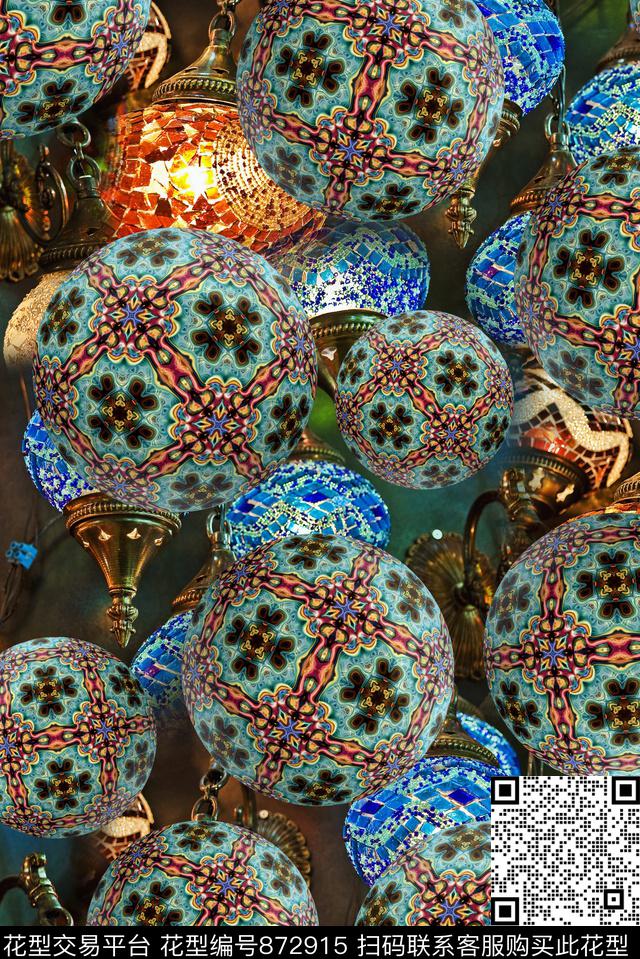 花纹圆球灯具数码印花华亿平台下载（图片编号: 872915） - 瓦栏（Walan）
