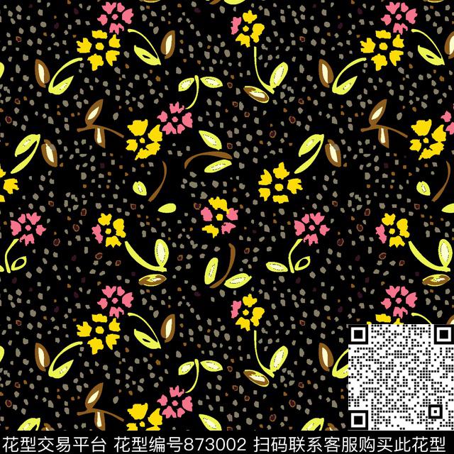 趣味花卉花朵传统印花华亿平台下载（图片编号: 873002） - 瓦栏（Walan）