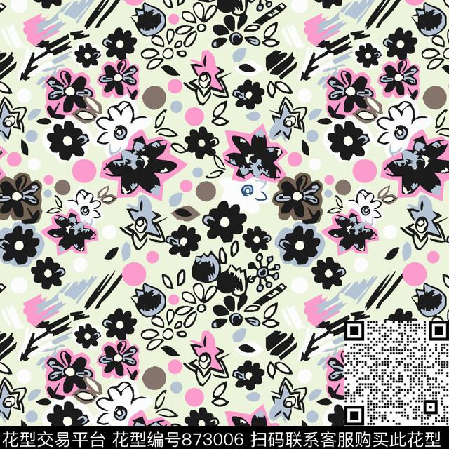 趣味花卉花朵传统印花华亿平台下载（图片编号: 873006） - 瓦栏（Walan）