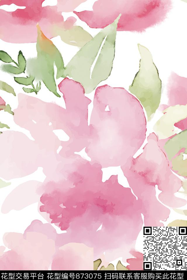 植物手绘花卉传统印花华亿平台下载（图片编号: 873075） - 瓦栏（Walan）