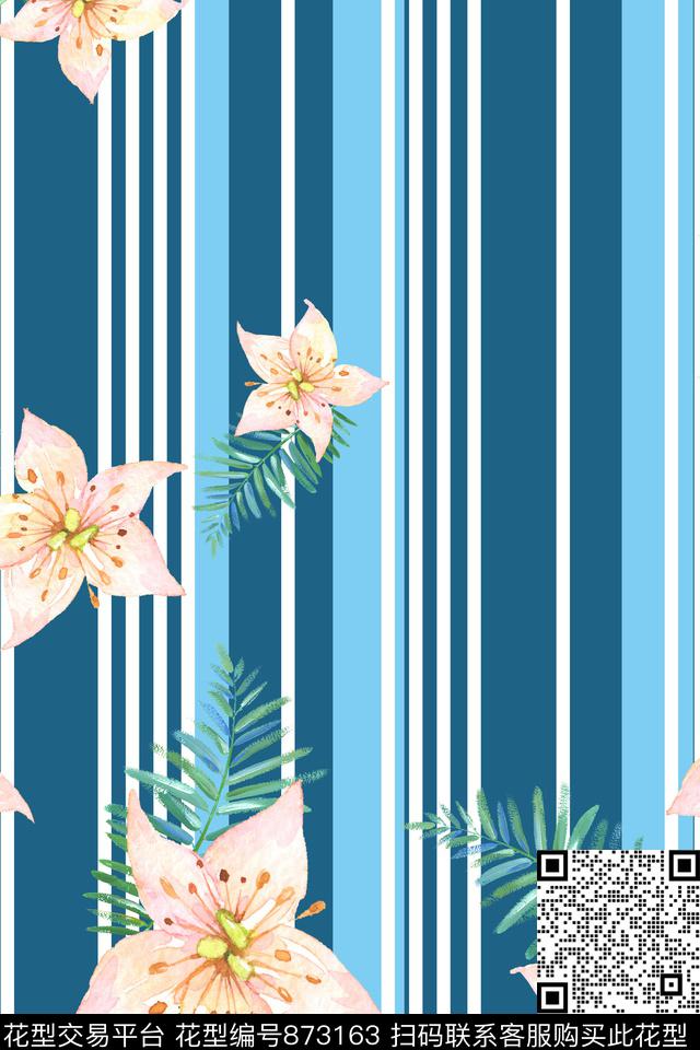 细条纹竖条条纹数码印花华亿平台下载（图片编号: 873163） - 瓦栏（Walan）