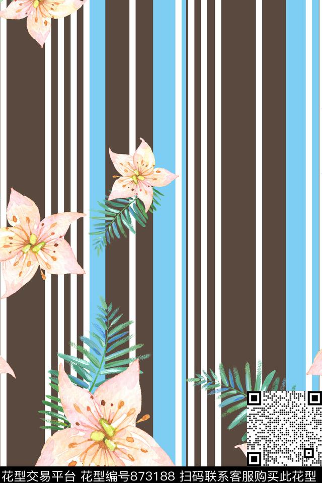 细条纹竖条条纹数码印花华亿平台下载（图片编号: 873188） - 瓦栏（Walan）