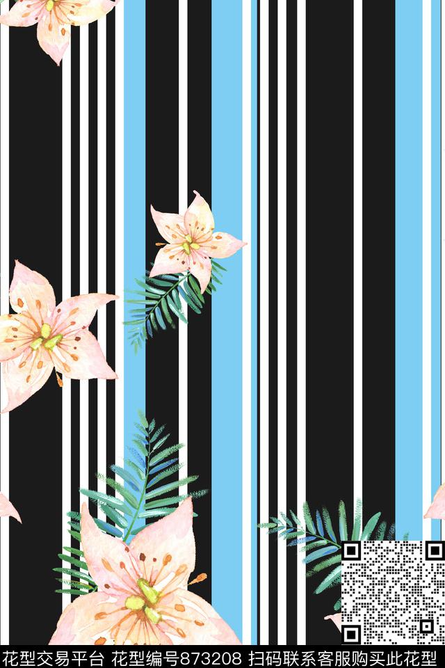 细条纹竖条条纹数码印花华亿平台下载（图片编号: 873208） - 瓦栏（Walan）