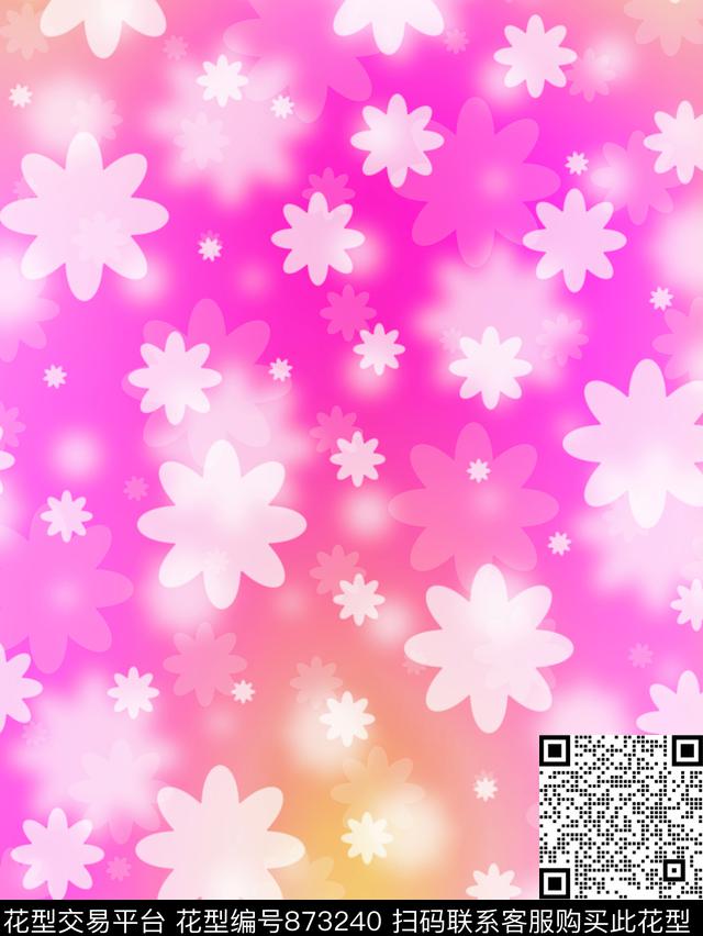 花卉花朵创意抽象传统印花华亿平台下载（图片编号: 873240） - 瓦栏（Walan）