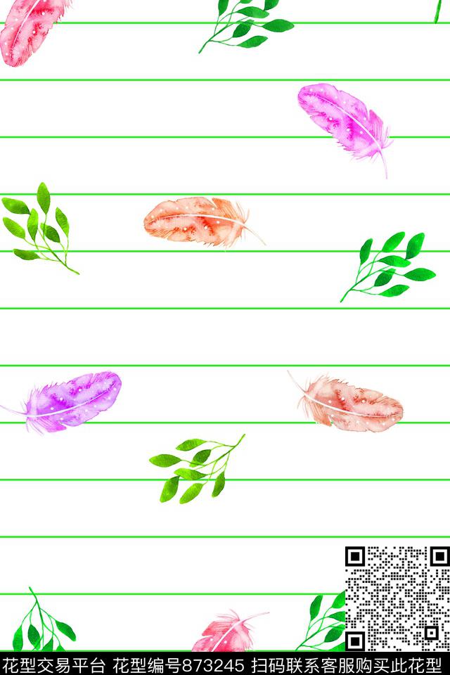 树叶白色叶子数码印花华亿平台下载（图片编号: 873245） - 瓦栏（Walan）