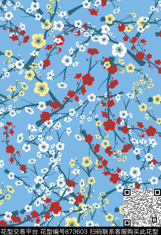 乱花花卉小碎花传统印花华亿平台下载（图片编号: 873603） - 瓦栏（Walan）
