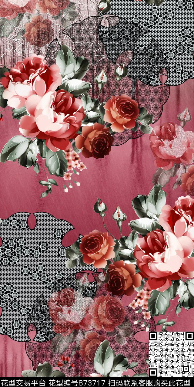 花卉花朵民族风数码印花华亿平台下载（图片编号: 873717） - 瓦栏（Walan）