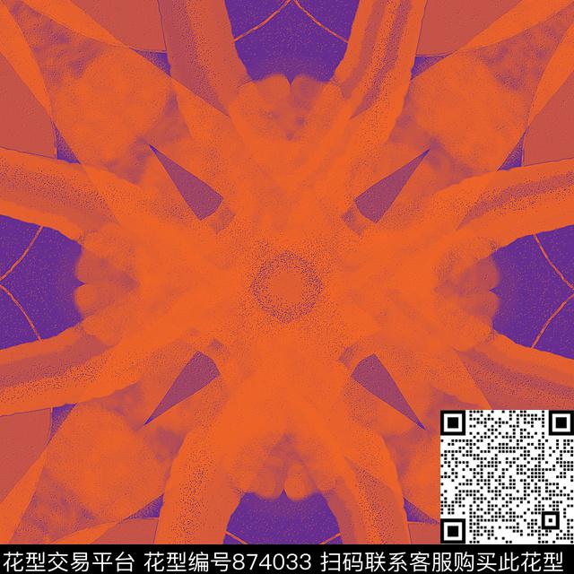 菱形色块三角形数码印花华亿平台下载（图片编号: 874033） - 瓦栏（Walan）