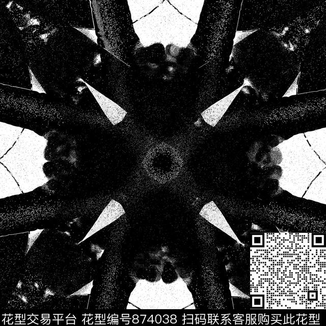 菱形色块三角形数码印花华亿平台下载（图片编号: 874038） - 瓦栏（Walan）