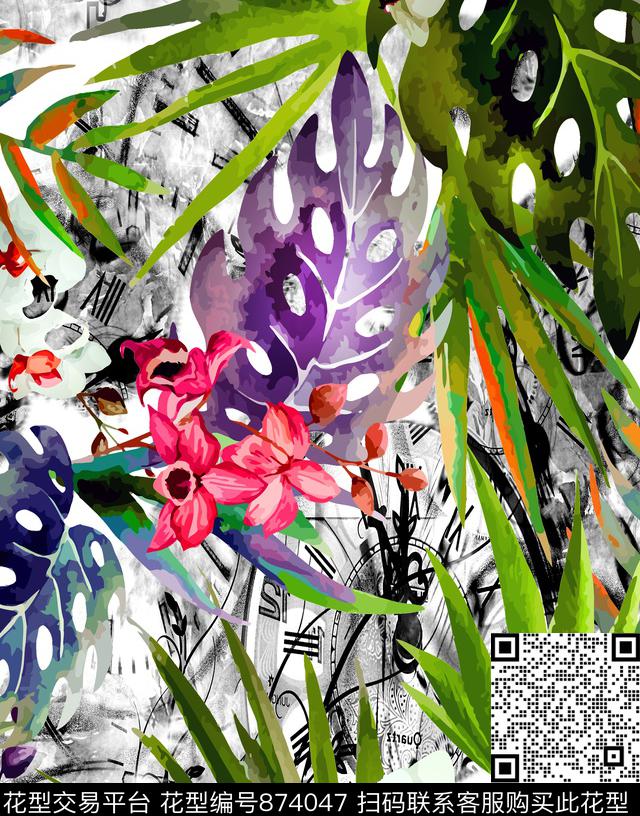 植物花首饰数码印花华亿平台下载（图片编号: 874047） - 瓦栏（Walan）