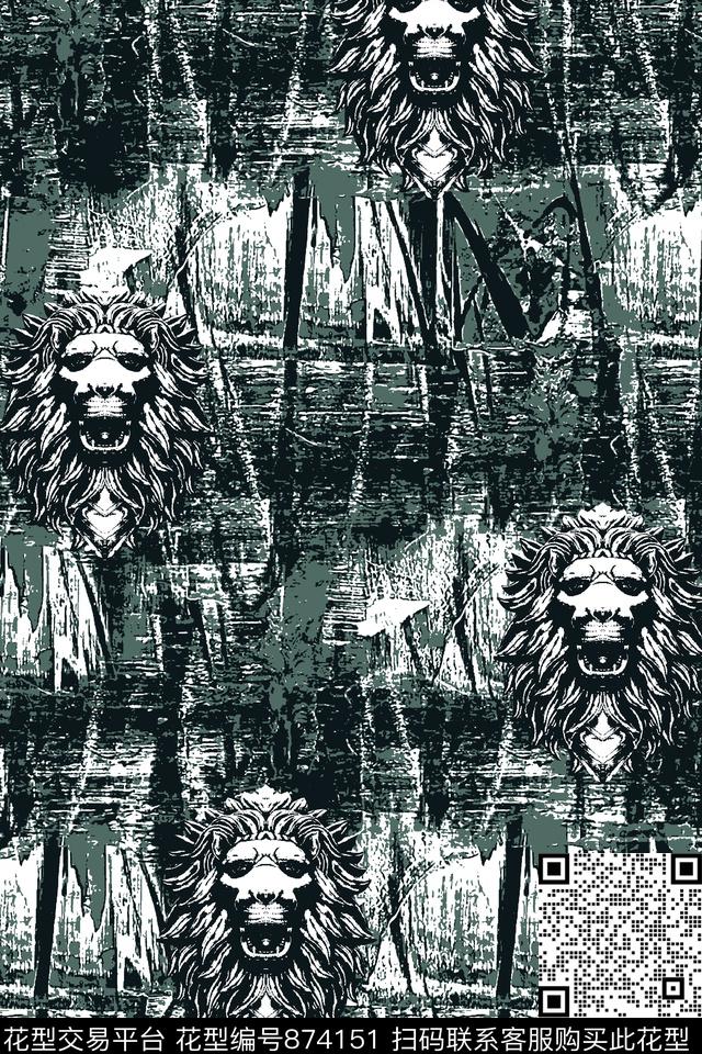 抽象纹理狮子头男装夹克华亿平台数码印花华亿平台下载（图片编号: 874151） - 瓦栏（Walan）
