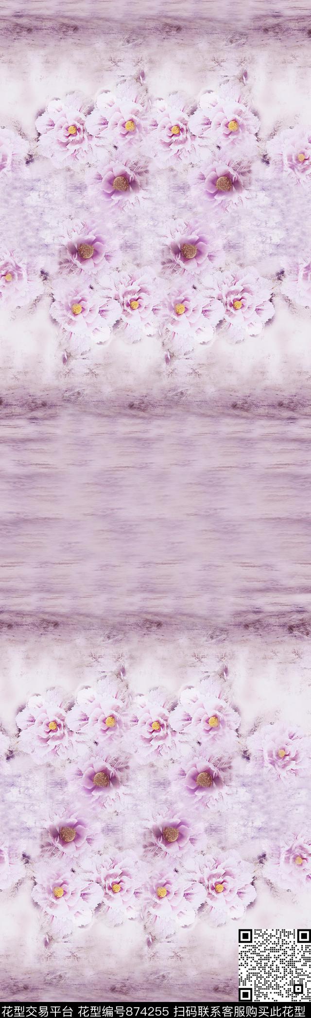 花朵花卉大花数码印花华亿平台下载（图片编号: 874255） - 瓦栏（Walan）