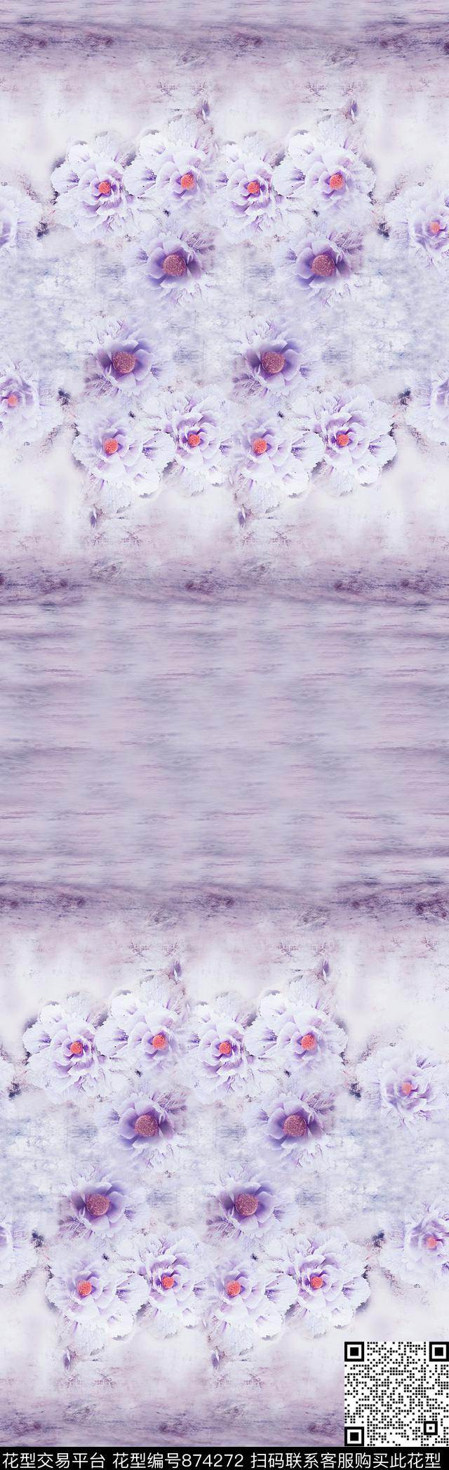 花朵花卉大花数码印花华亿平台下载（图片编号: 874272） - 瓦栏（Walan）