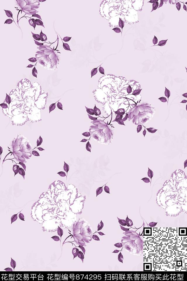 小碎花花朵花卉数码印花华亿平台下载（图片编号: 874295） - 瓦栏（Walan）