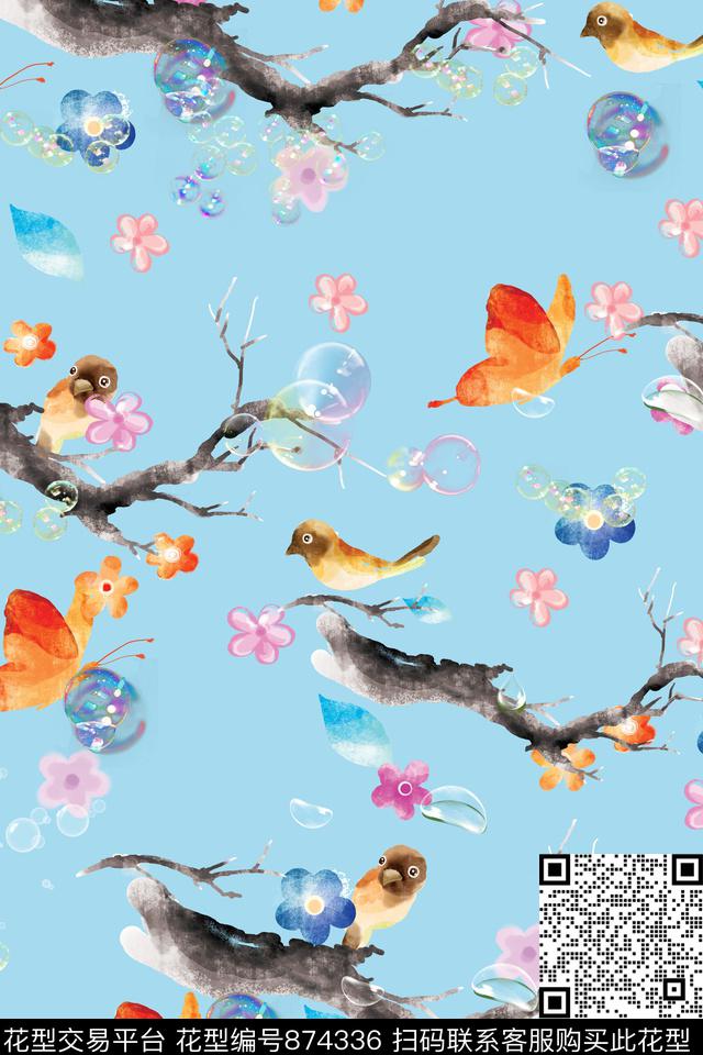 罂粟花玉兰花热带花卉数码印花华亿平台下载（图片编号: 874336） - 瓦栏（Walan）