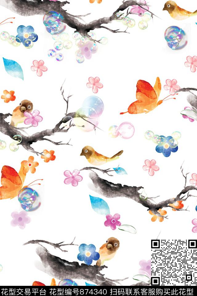 罂粟花玉兰花热带花卉数码印花华亿平台下载（图片编号: 874340） - 瓦栏（Walan）