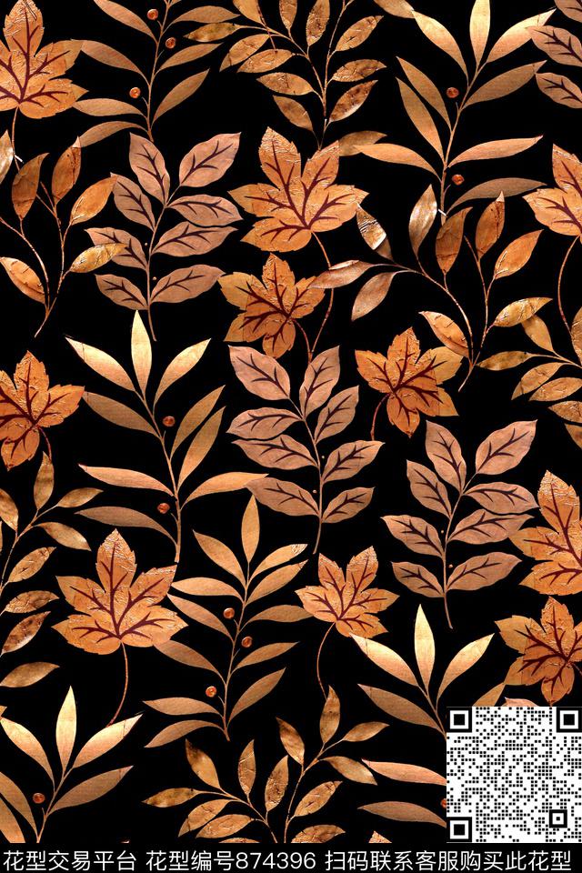 抽象花卉刺绣数码印花华亿平台下载（图片编号: 874396） - 瓦栏（Walan）