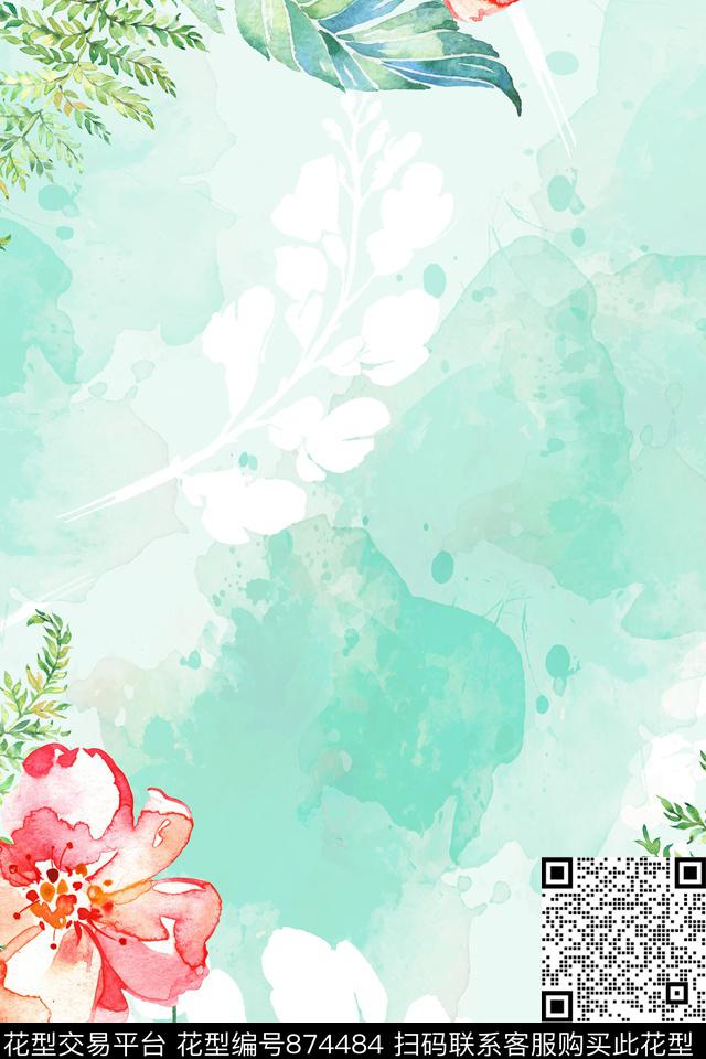 趣味植物热带数码印花华亿平台下载（图片编号: 874484） - 瓦栏（Walan）