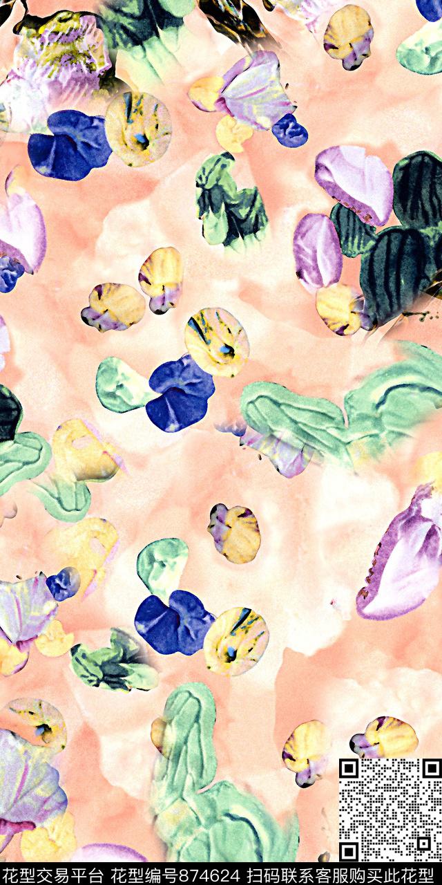 油画数码抽象数码印花华亿平台下载（图片编号: 874624） - 瓦栏（Walan）