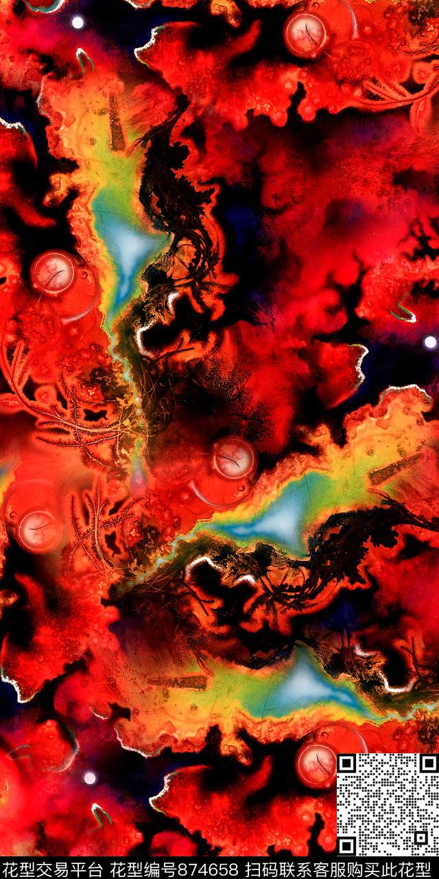 油画数码抽象数码印花华亿平台下载（图片编号: 874658） - 瓦栏（Walan）