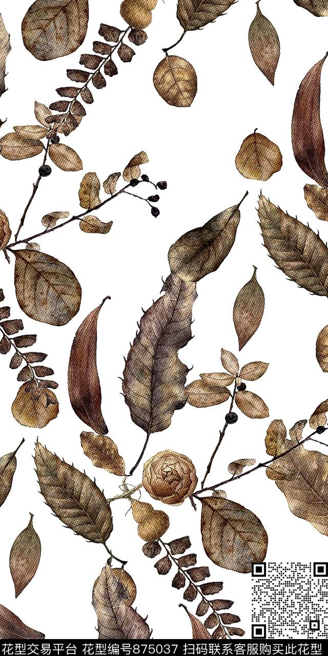植物古典花纹数码印花华亿平台下载（图片编号: 875037） - 瓦栏（Walan）