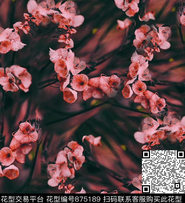 枯萎花卉树干抽象数码印花华亿平台下载（图片编号: 875189） - 瓦栏（Walan）