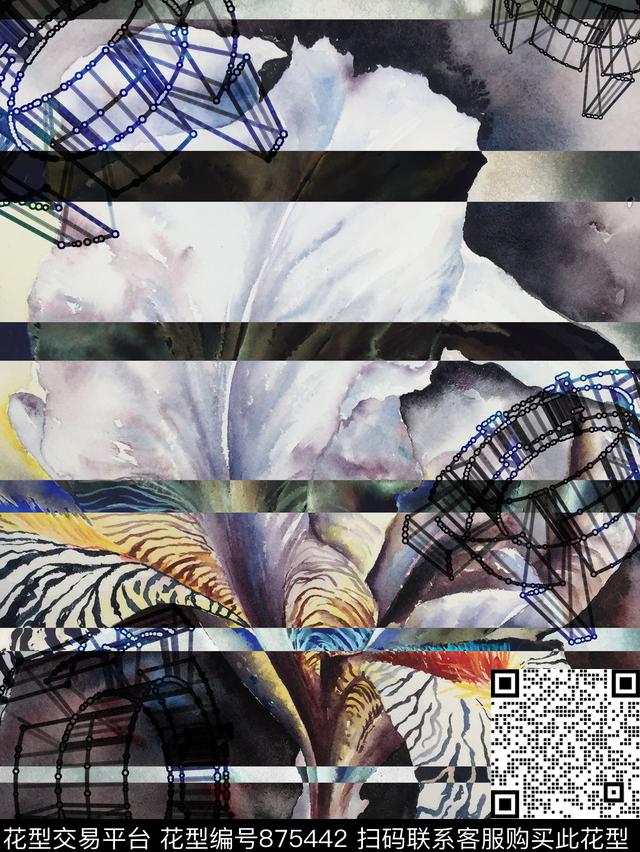 大花花瓣猎奇数码印花华亿平台下载（图片编号: 875442） - 瓦栏（Walan）