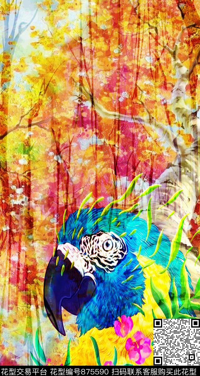 植物风景花鸟数码印花华亿平台下载（图片编号: 875590） - 瓦栏（Walan）