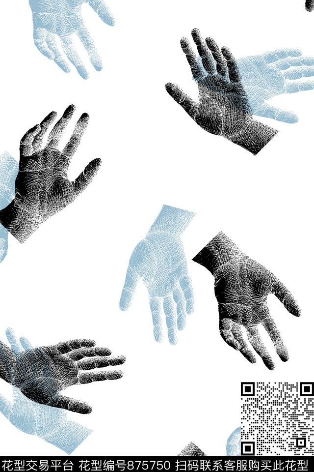 手抽象纹理靓仔男装华亿平台传统印花华亿平台下载（图片编号: 875750） - 瓦栏（Walan）