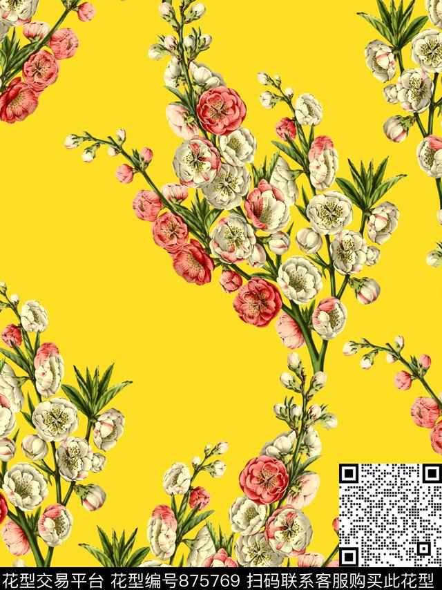 大花小碎花乱花数码印花华亿平台下载（图片编号: 875769） - 瓦栏（Walan）