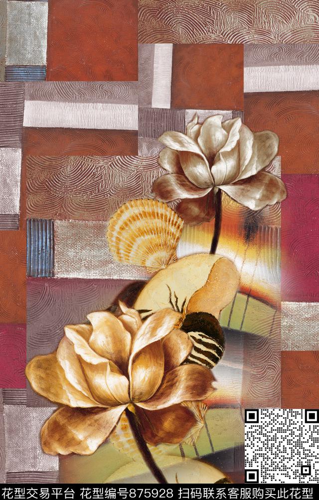 中国风民族风波西米亚数码印花华亿平台下载（图片编号: 875928） - 瓦栏（Walan）