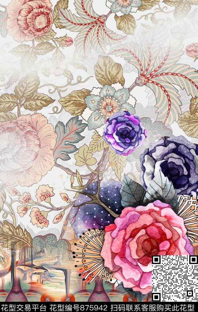 欧式民族风波西米亚数码印花华亿平台下载（图片编号: 875942） - 瓦栏（Walan）