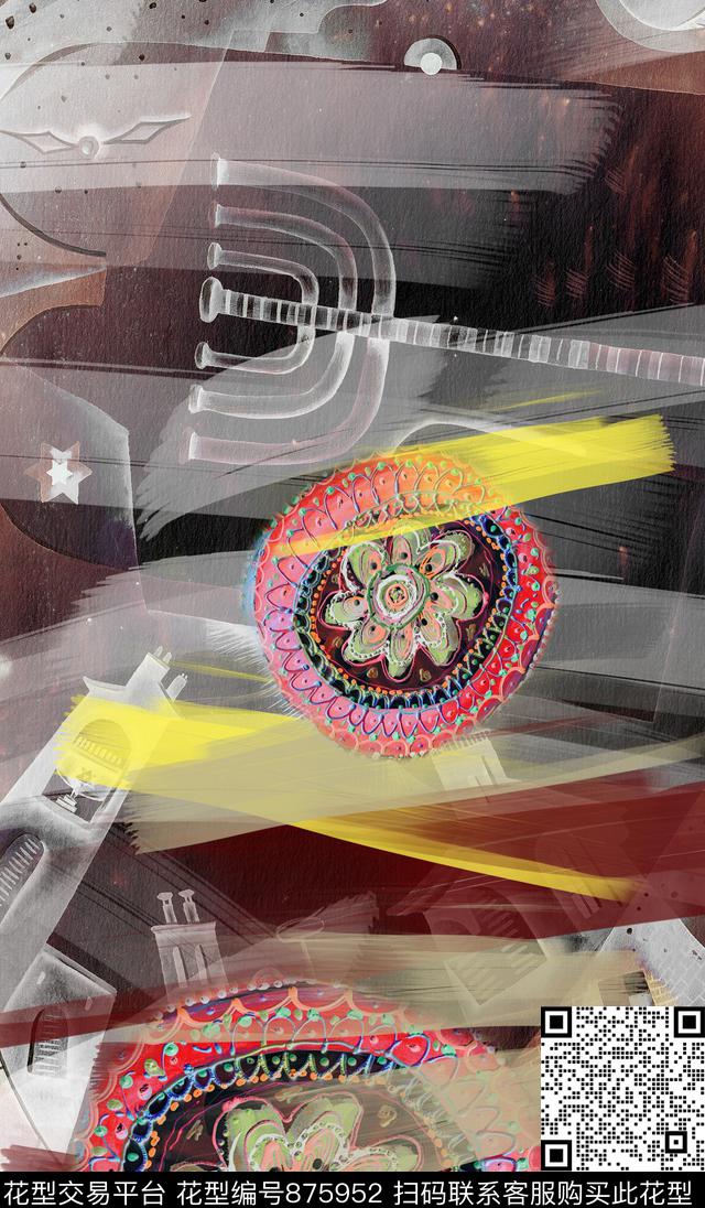 中国风波西米亚民族风数码印花华亿平台下载（图片编号: 875952） - 瓦栏（Walan）