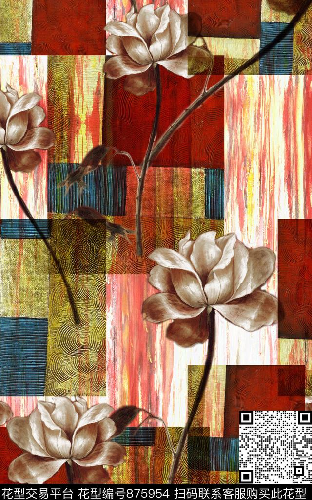 波西米亚民族风中国风数码印花华亿平台下载（图片编号: 875954） - 瓦栏（Walan）