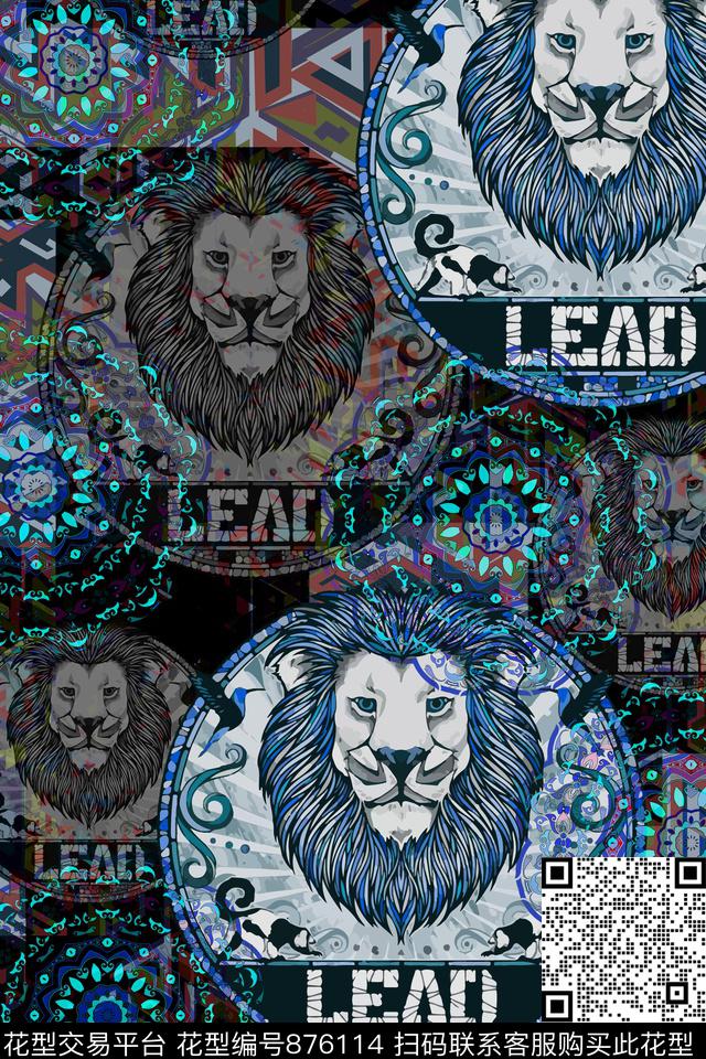 野兽T恤创意华亿平台面料数码印花华亿平台下载（图片编号: 876114） - 瓦栏（Walan）