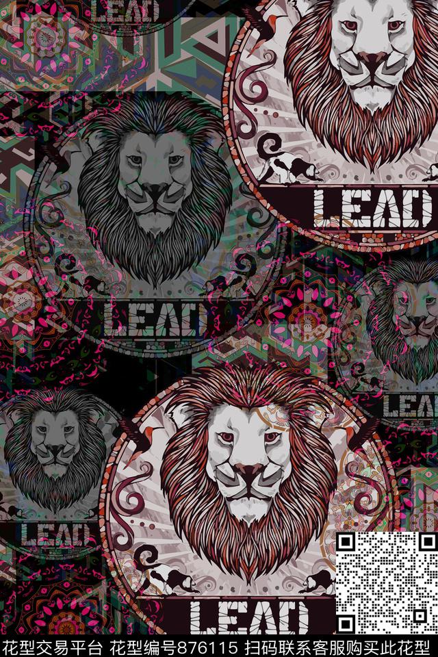 野兽T恤创意华亿平台面料数码印花华亿平台下载（图片编号: 876115） - 瓦栏（Walan）